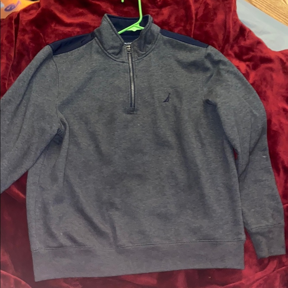 Nautical turtle neck zip up jacket